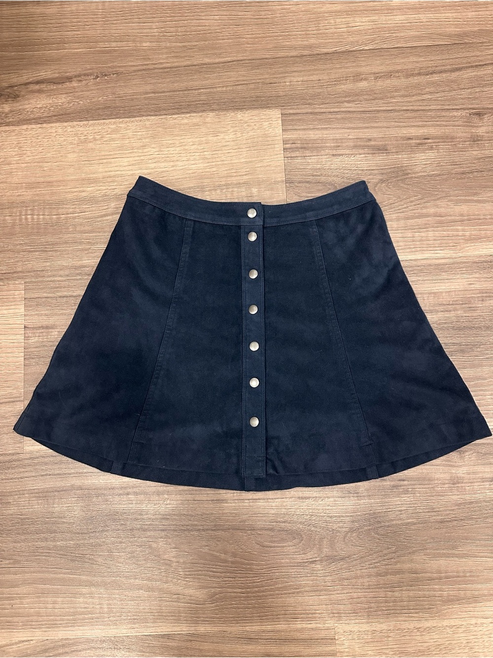 Abercrombie & Fitch navy Button-Front Skater Skirt